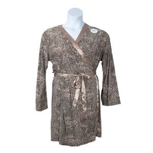 Alfani‎ Intimates Essentials Womens Animal Print Taupe Robe Wrap